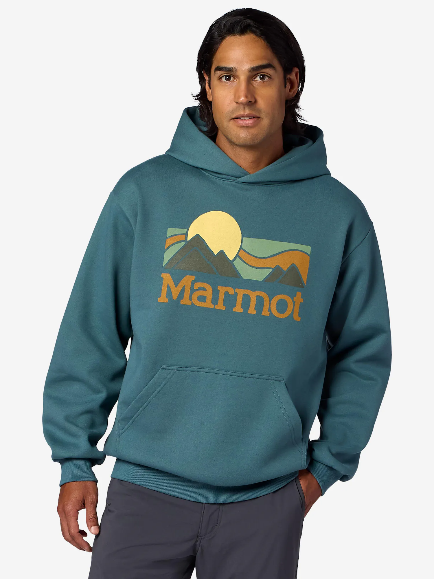 Marmot Men’s Coastal Hoodie Shirt in Seafloor | Recycled Cotton