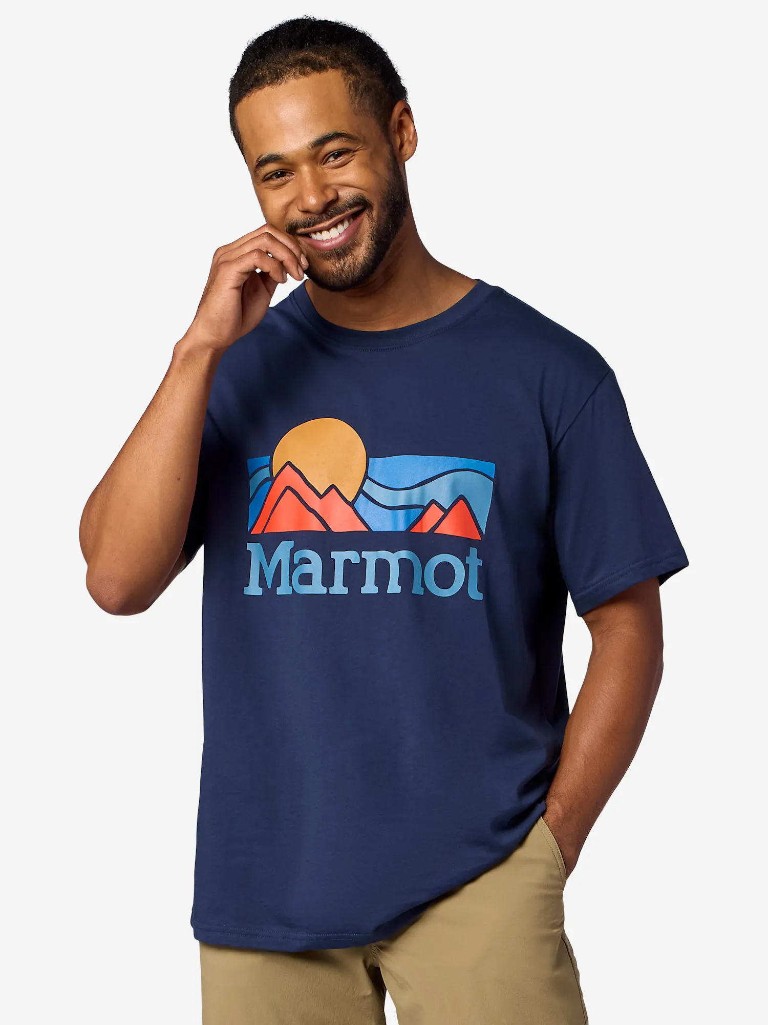 Marmot Men’s Coastal Short-Sleeve T-Shirt in Nightfall Navy | Recycled Cotton