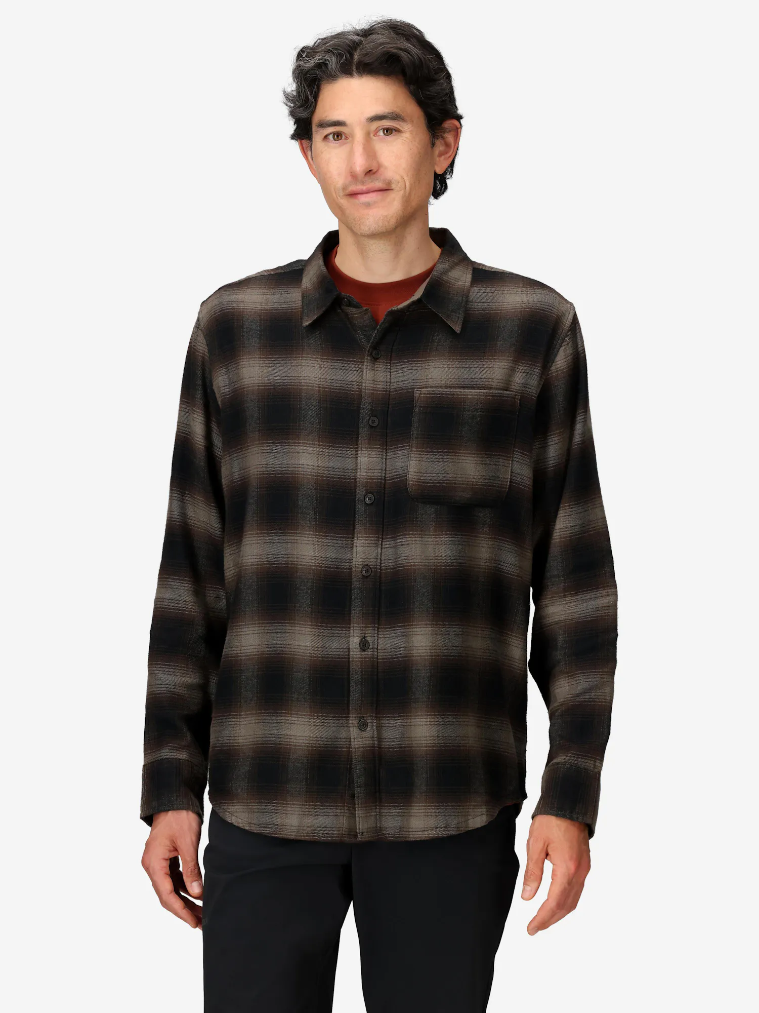 Marmot Men's Rush Creek Lightweight Flannel Long-Sleeve Shirt (Fall 2025) in Black | Cotton