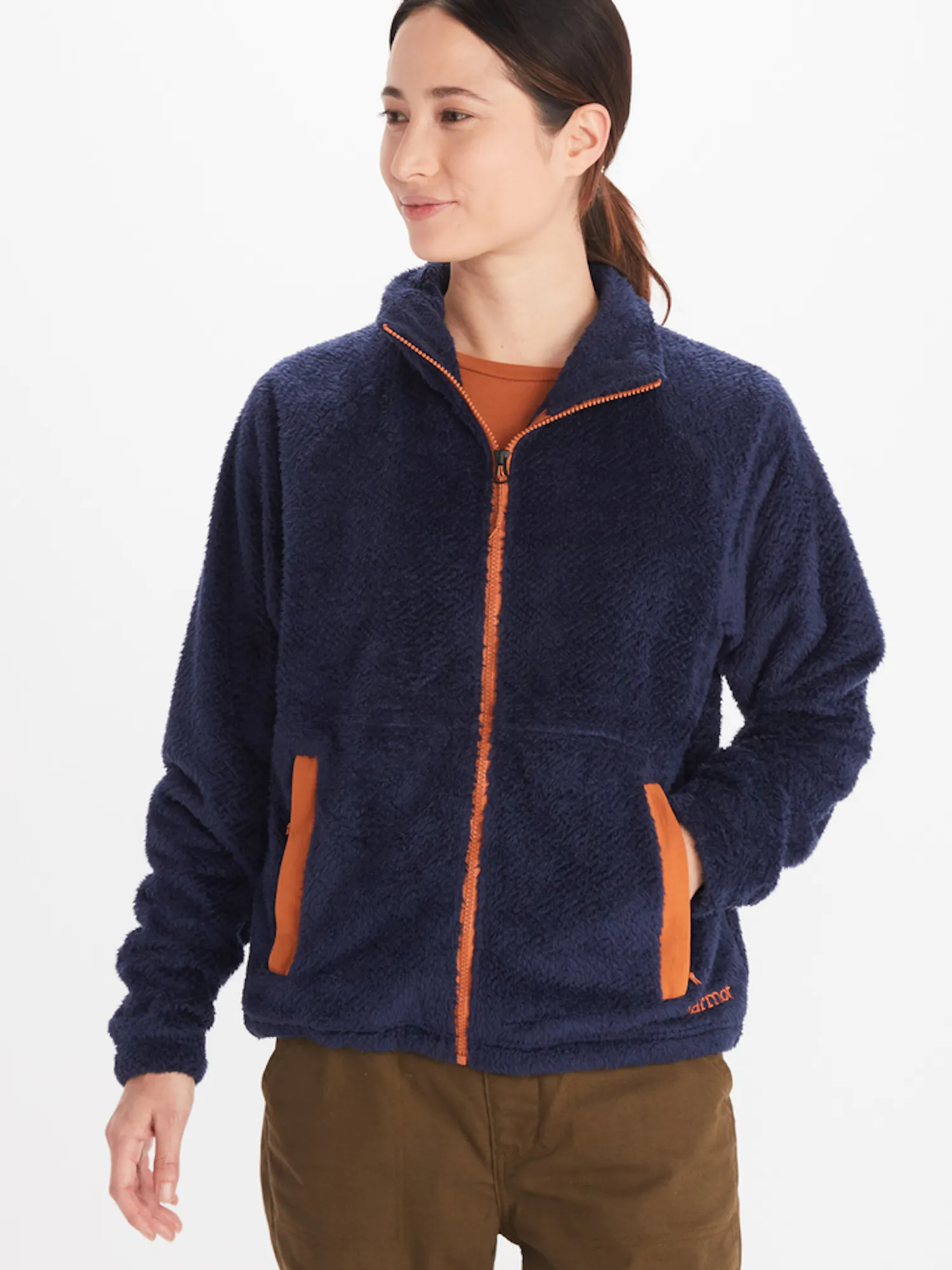 Marmot Women's Homestead Plush Sherpa Fleece Full-Zip Jacket in Arctic Navy