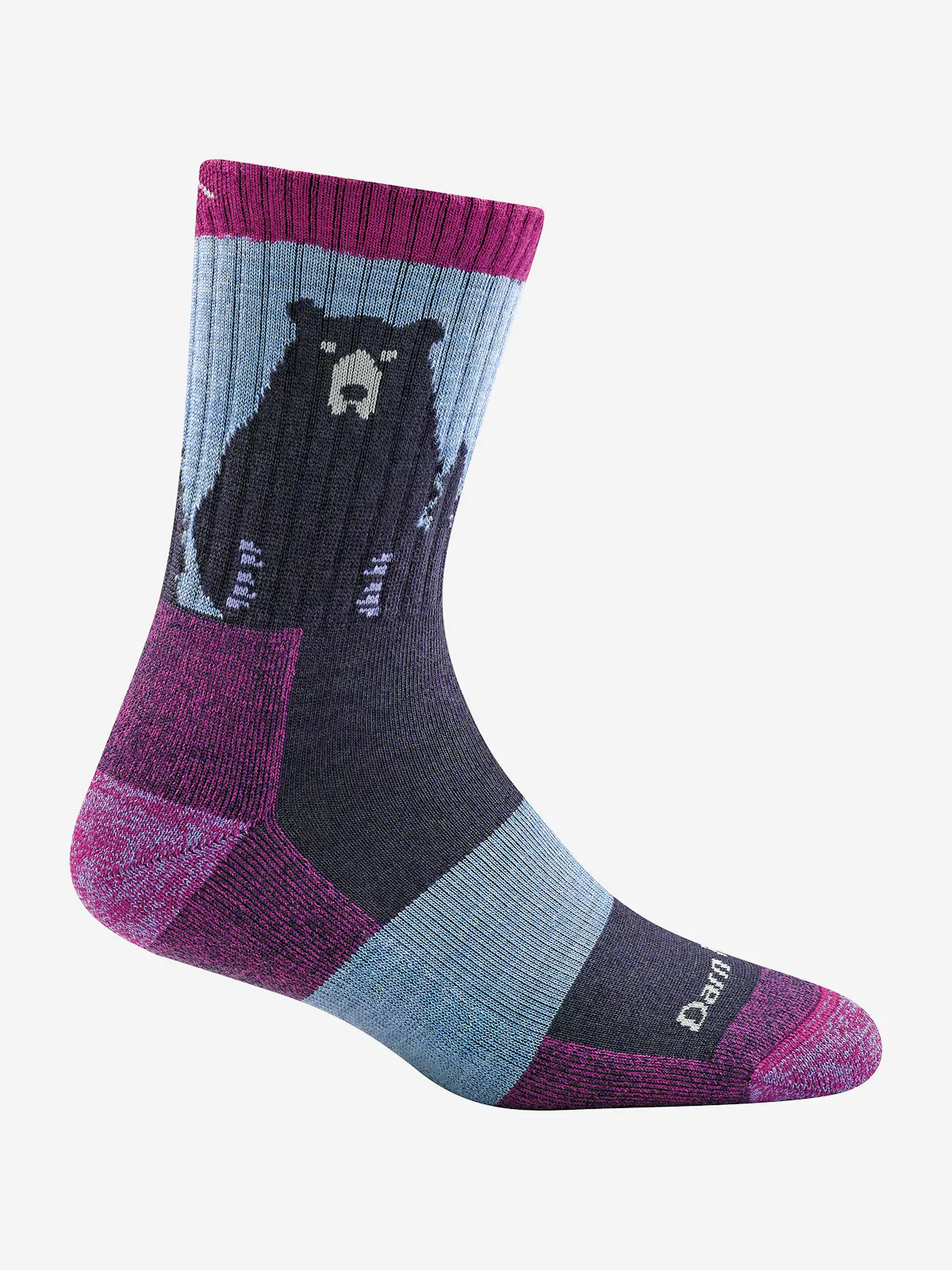 W Bear Town Micro Crew Lightweight with Cushion-Darn Tough Purple