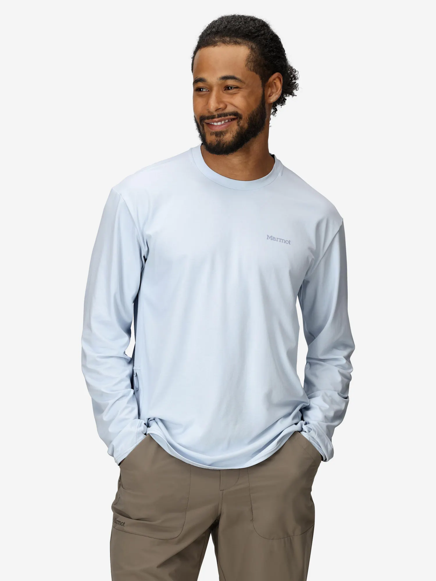 Marmot Men's AirExchange UPF 50 Long-Sleeve Crew Shirt in Vapor