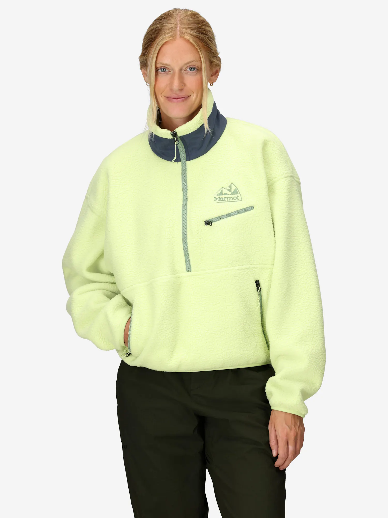 Marmot Women's '94 E.C.O. Recycled Fleece (Spring 2025) Jacket in Matcha/Thunderhead