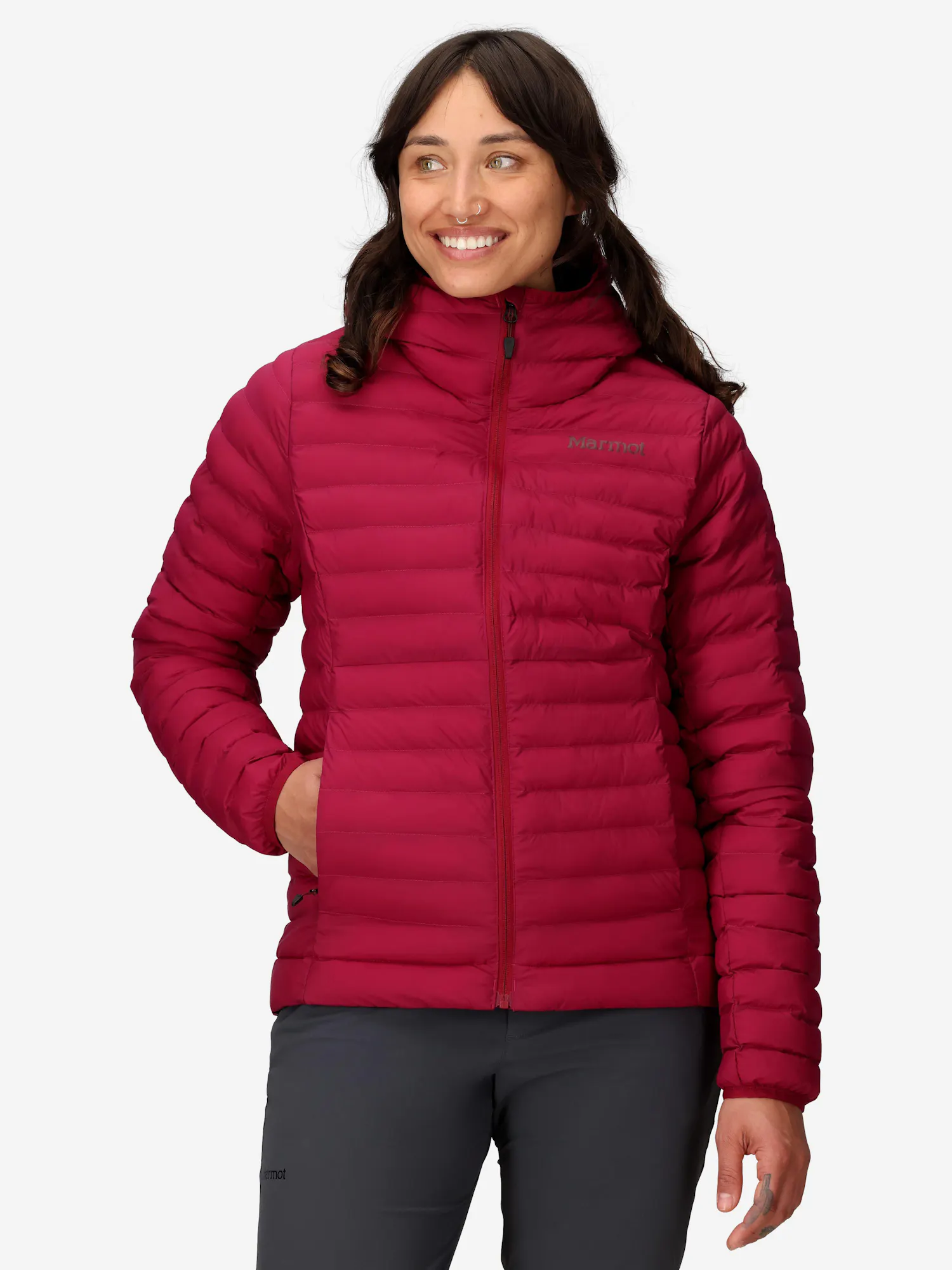 Marmot Women's Echo Featherless Insulated Hoody (Fall 2025) in Red Mulberry