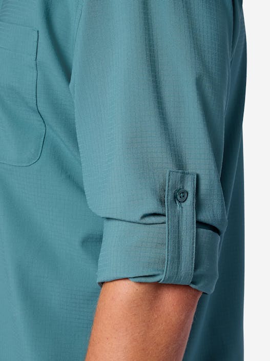 Men's AirExchange Perforated Long-Sleeve Collared Shirt