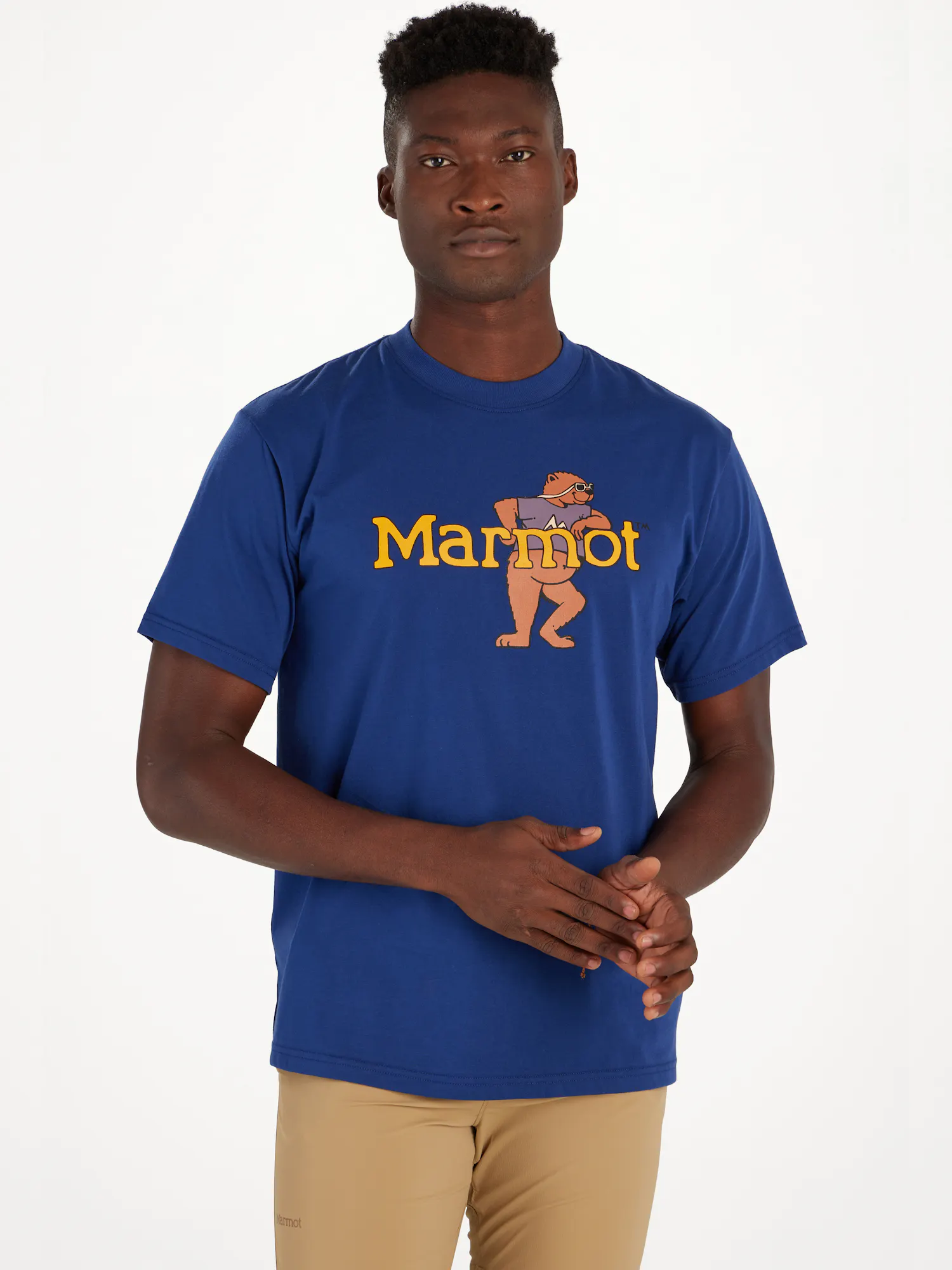Marmot Men's Leaning Marty Short-Sleeve T-Shirt in Twilight Blue | Cotton