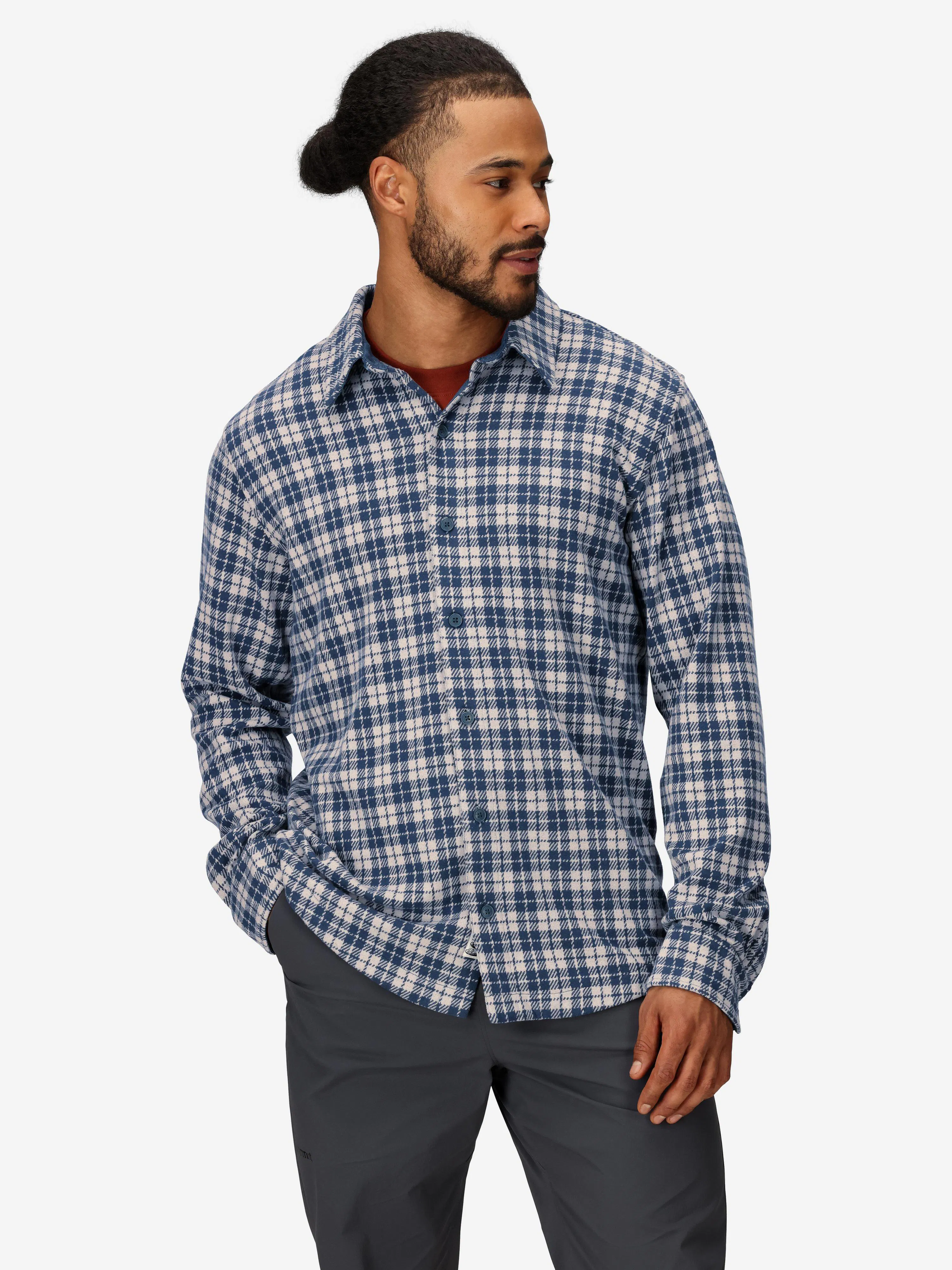 Men's Alpine Haven Soft Stretch Knit Flannel Long-Sleeve Shirt (Fall 2025)