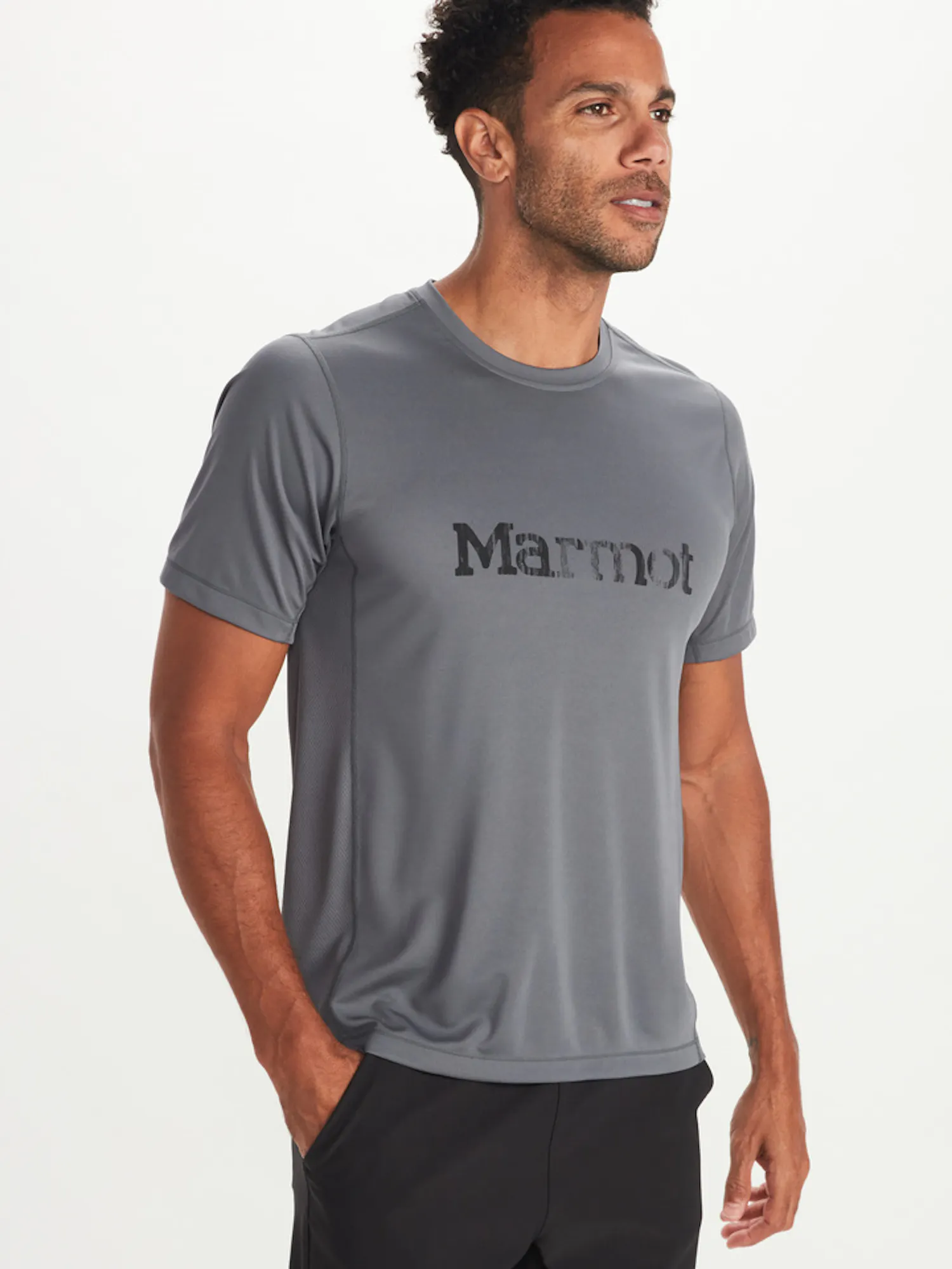 Marmot Men's Windridge Logo Short-Sleeve T-Shirt in Steel Onyx