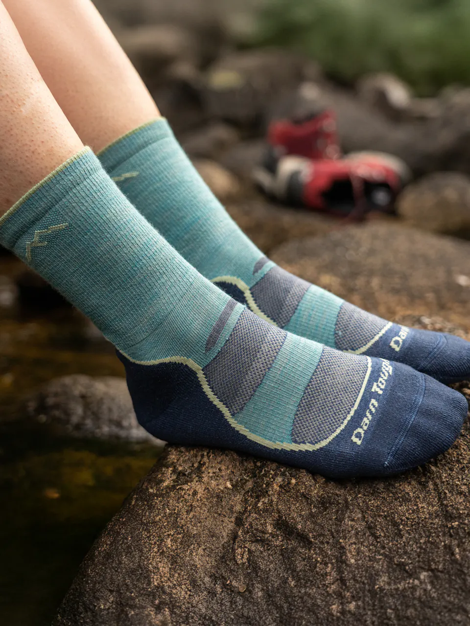 W Light Hiker Micro Crew Lightweight with Cushion-Darn Tough Aqua