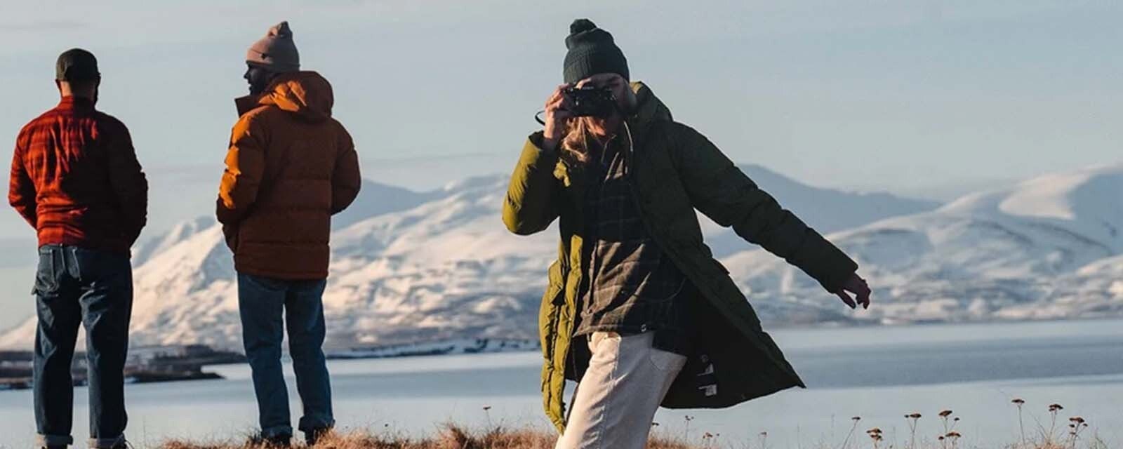 friends outdoor wearing assorted outdoor apparel