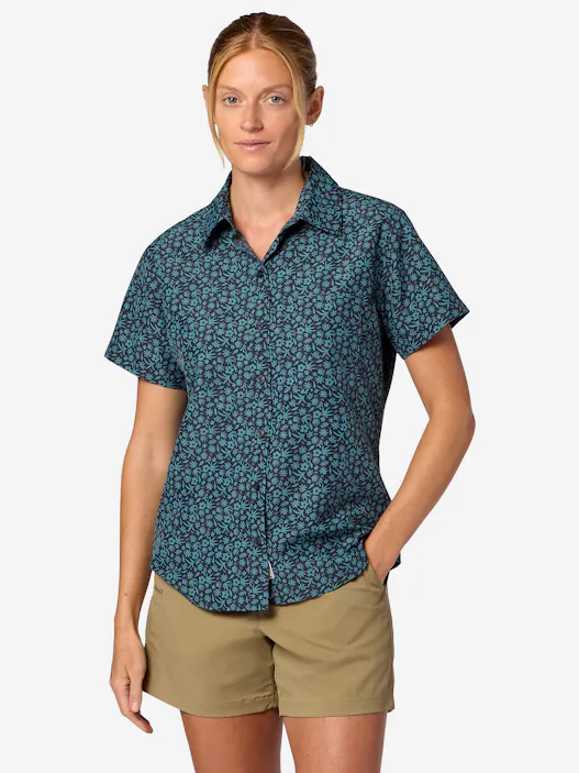Women's AirExchange UPF 40 Novelty Short-Sleeve Collared Shirt