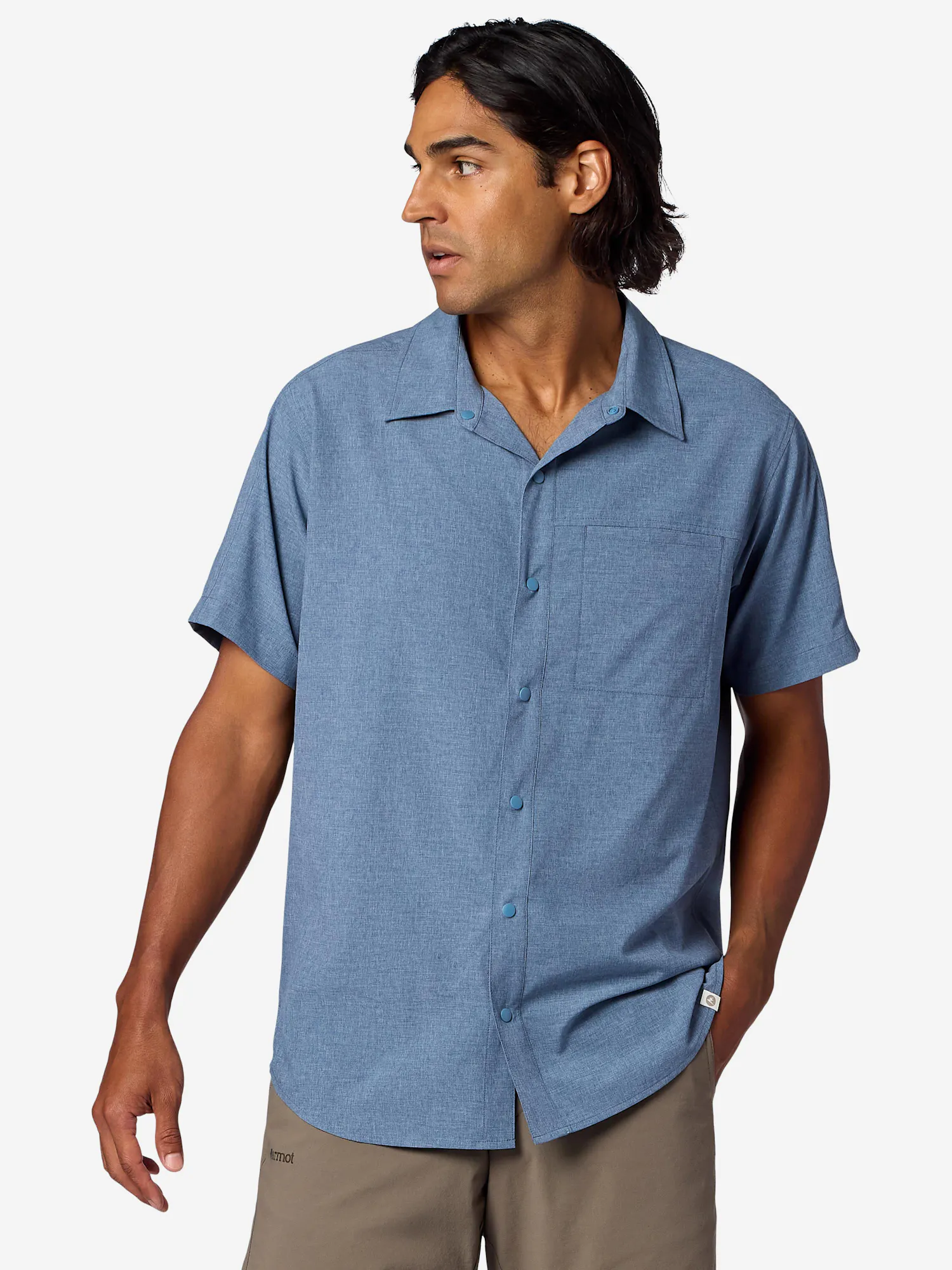 Marmot Men's Spring Creek UPF 50 Short-Sleeve Shirt (Spring 2026) in Summerstorm Heather
