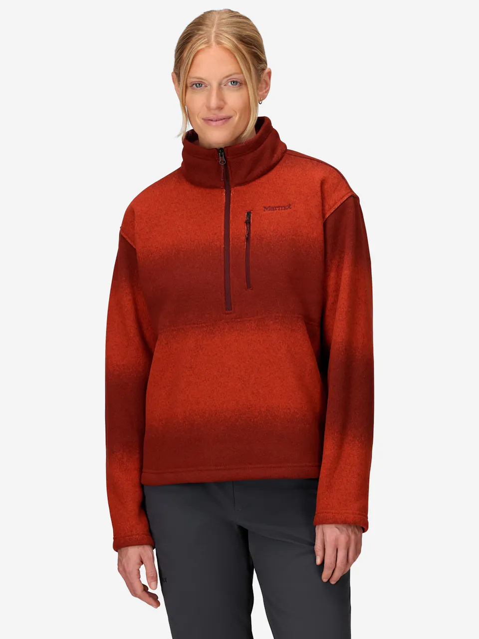 Wm's Heavyweight Drop Line Printed 1/2 Zip