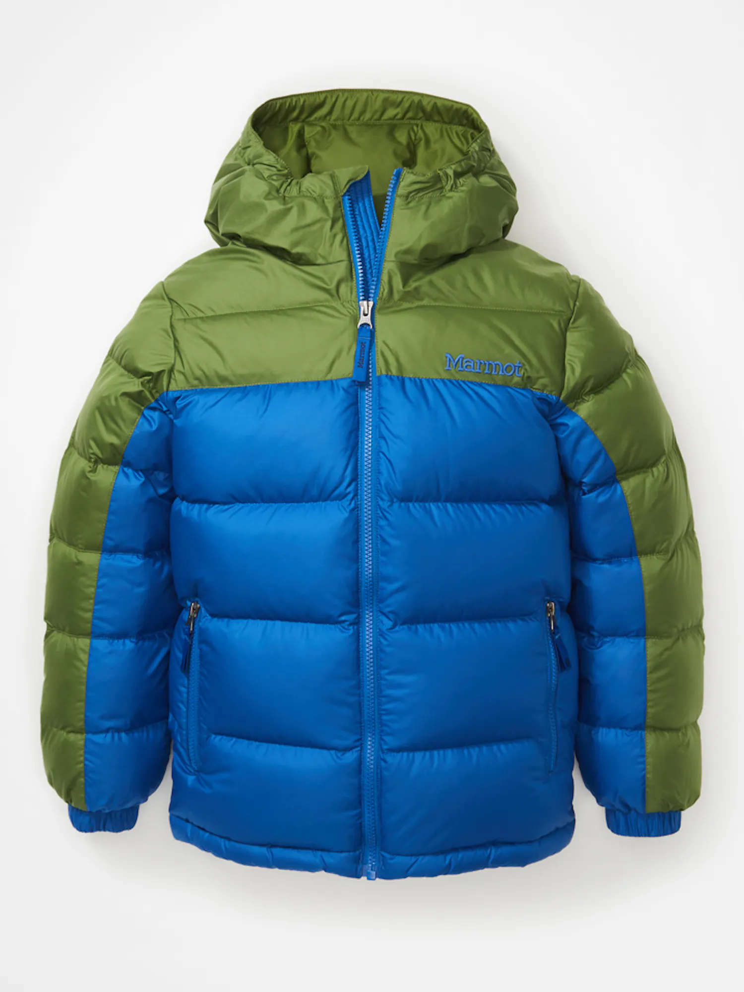 Marmot Kids' Guides Down Hoody in Dark Azure/Foliage