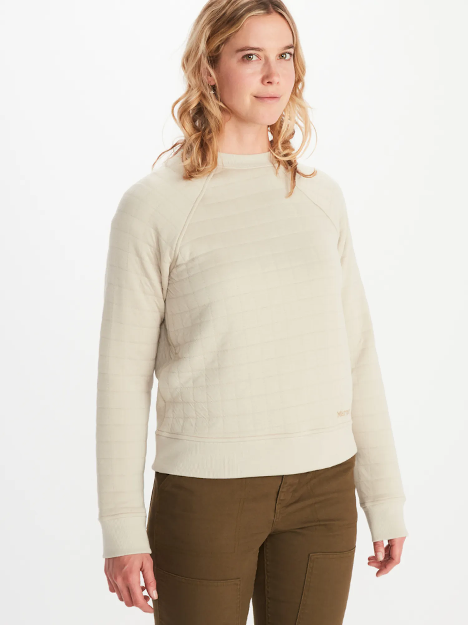 Marmot Women's Roice Crew Neck Pullover in Sandbar