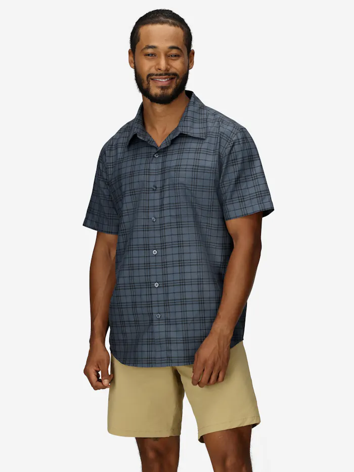 Men's AirExchange Perforated Short-Sleeve Pattern Shirt