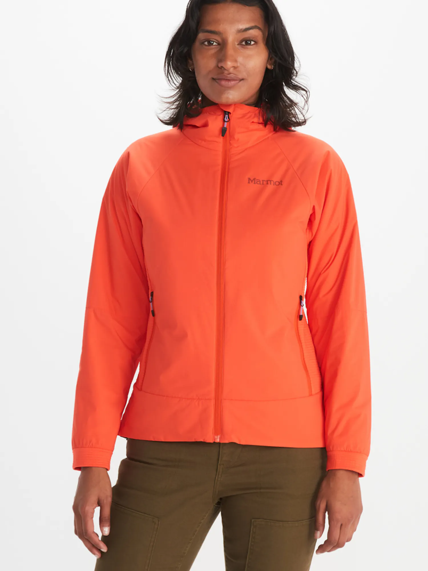Marmot Women's Novus LT Hybrid Hoody in Red Sun