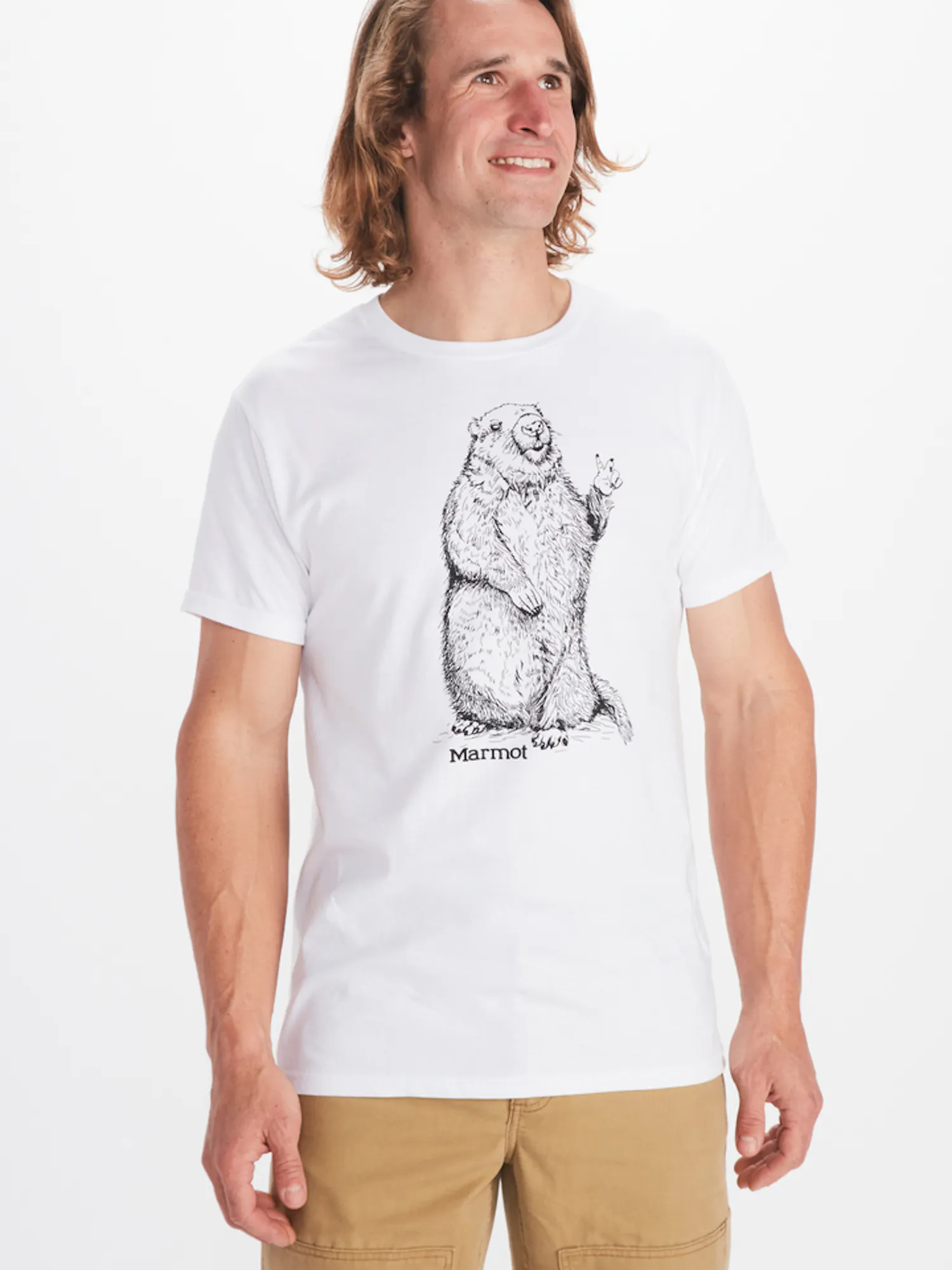 Marmot Men's Short-Sleeve Peace T-Shirt in White | Cotton