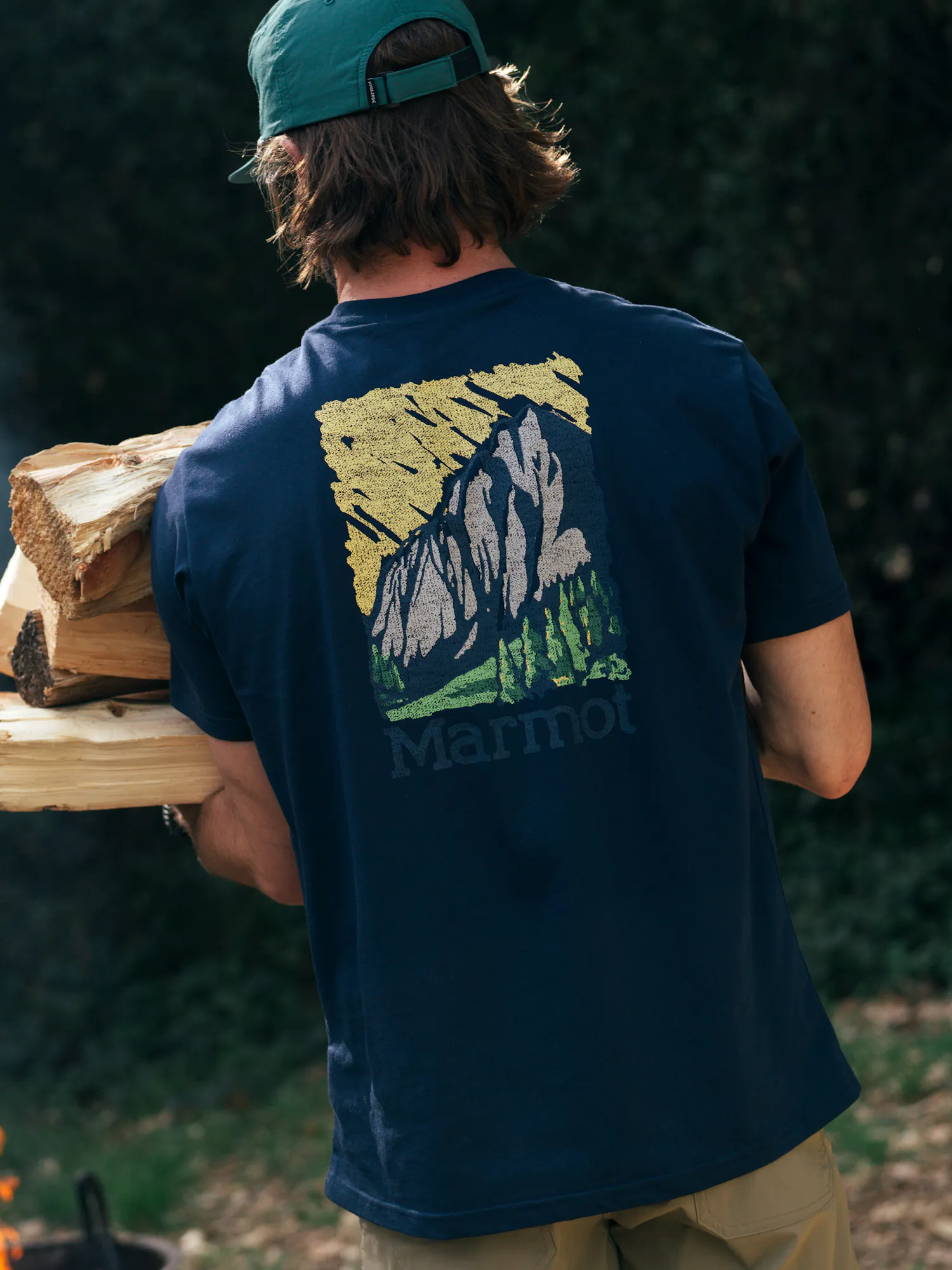Marmot Men's Scenic Short-Sleeve T-Shirt in Nightfall Navy | Recycled Cotton