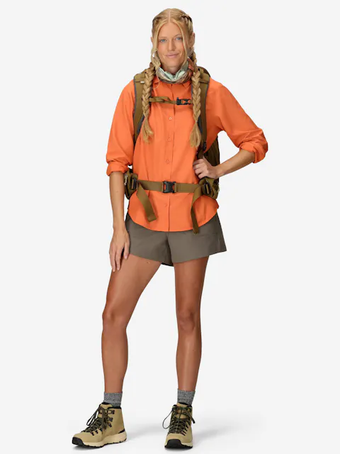 Haut Outdoor Research Freewheel Femme – Taille M, Orange, Manches Longues – Occasion TBE