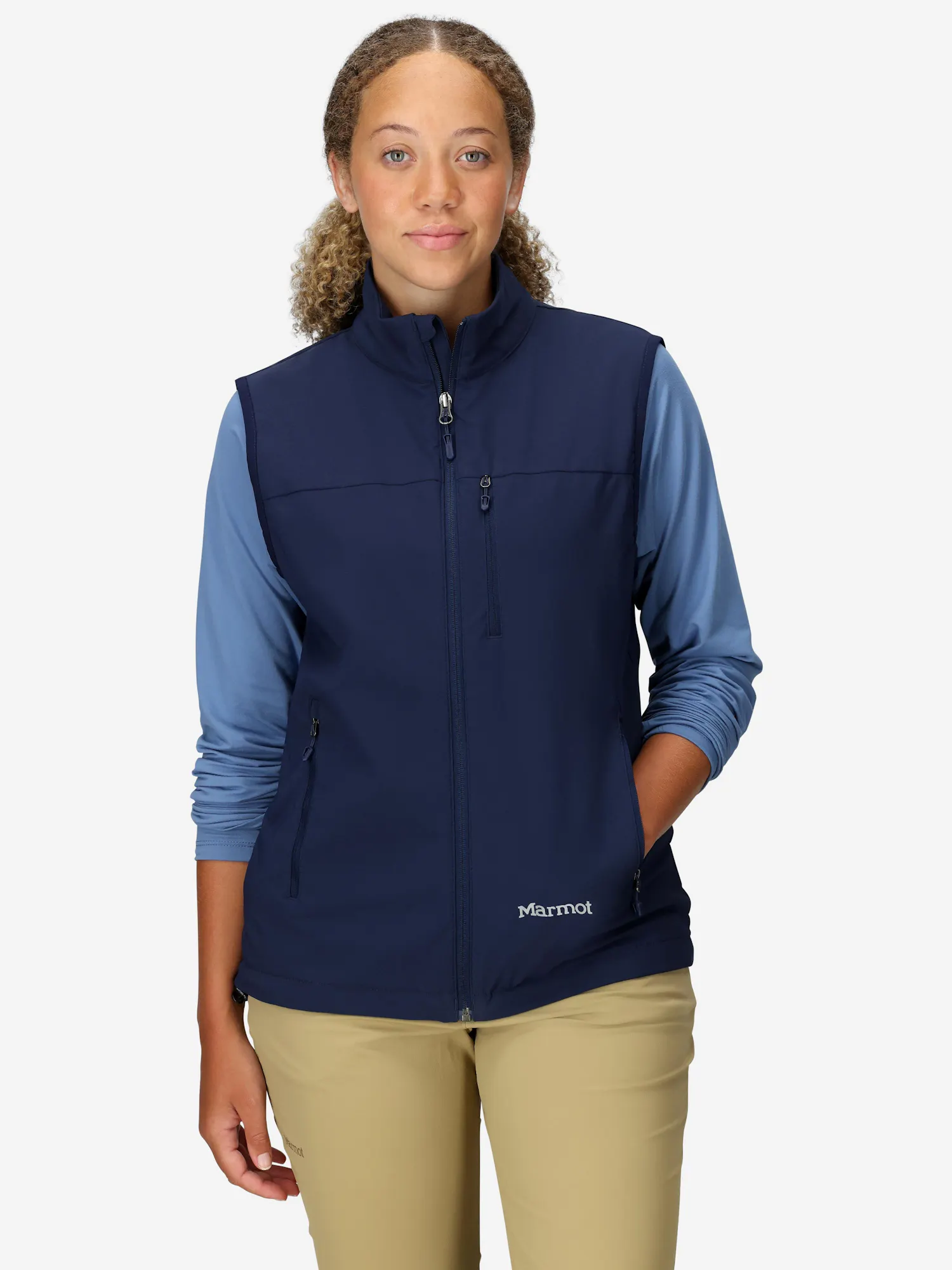 Marmot Women's Tempo Softshell Vest in Arctic Navy