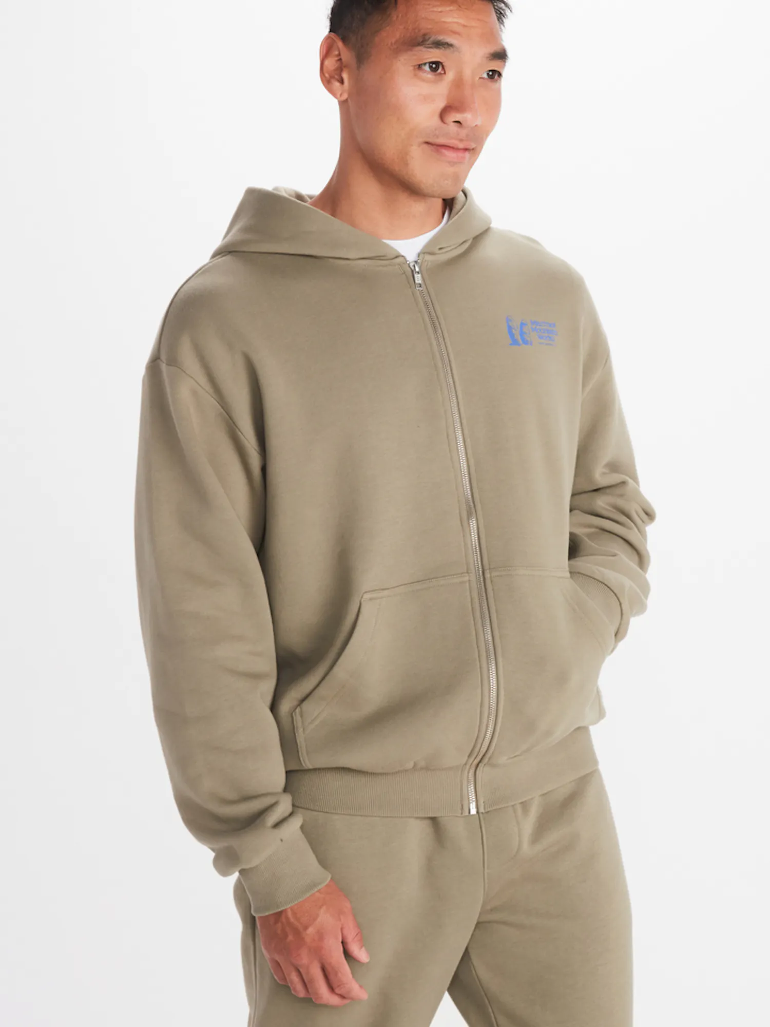 Marmot Men's Mountain Works Heavyweight Full-Zip Hoody in Vetiver | Cotton