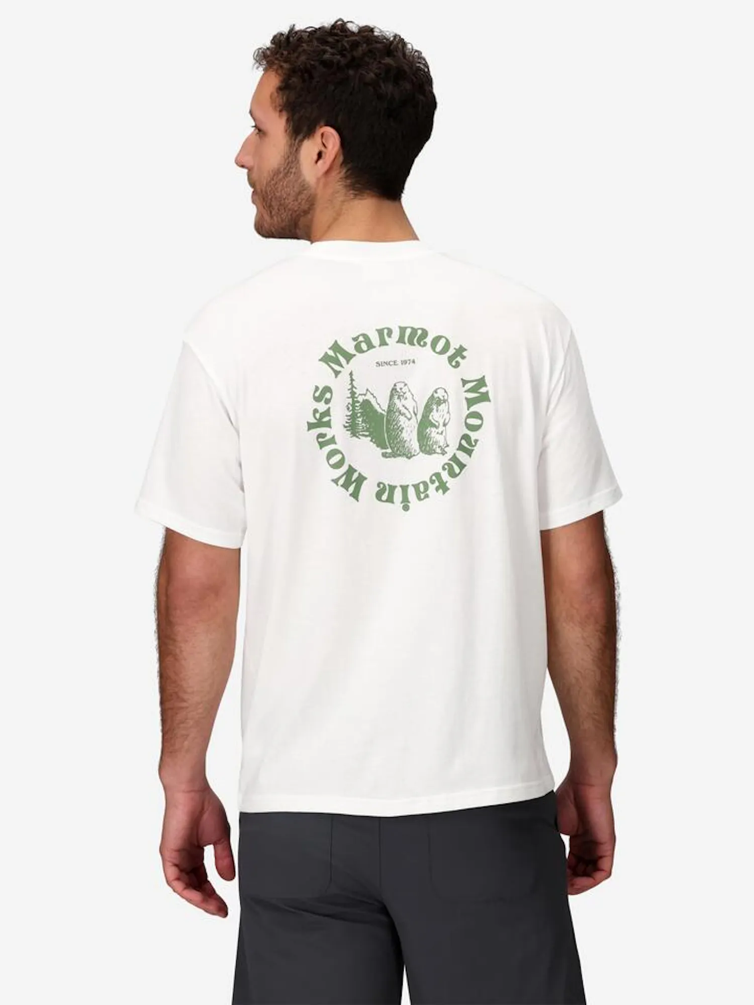 Marmot Men's Mountain Works Circle Short-Sleeve T-Shirt (Spring 2025) in White | Cotton