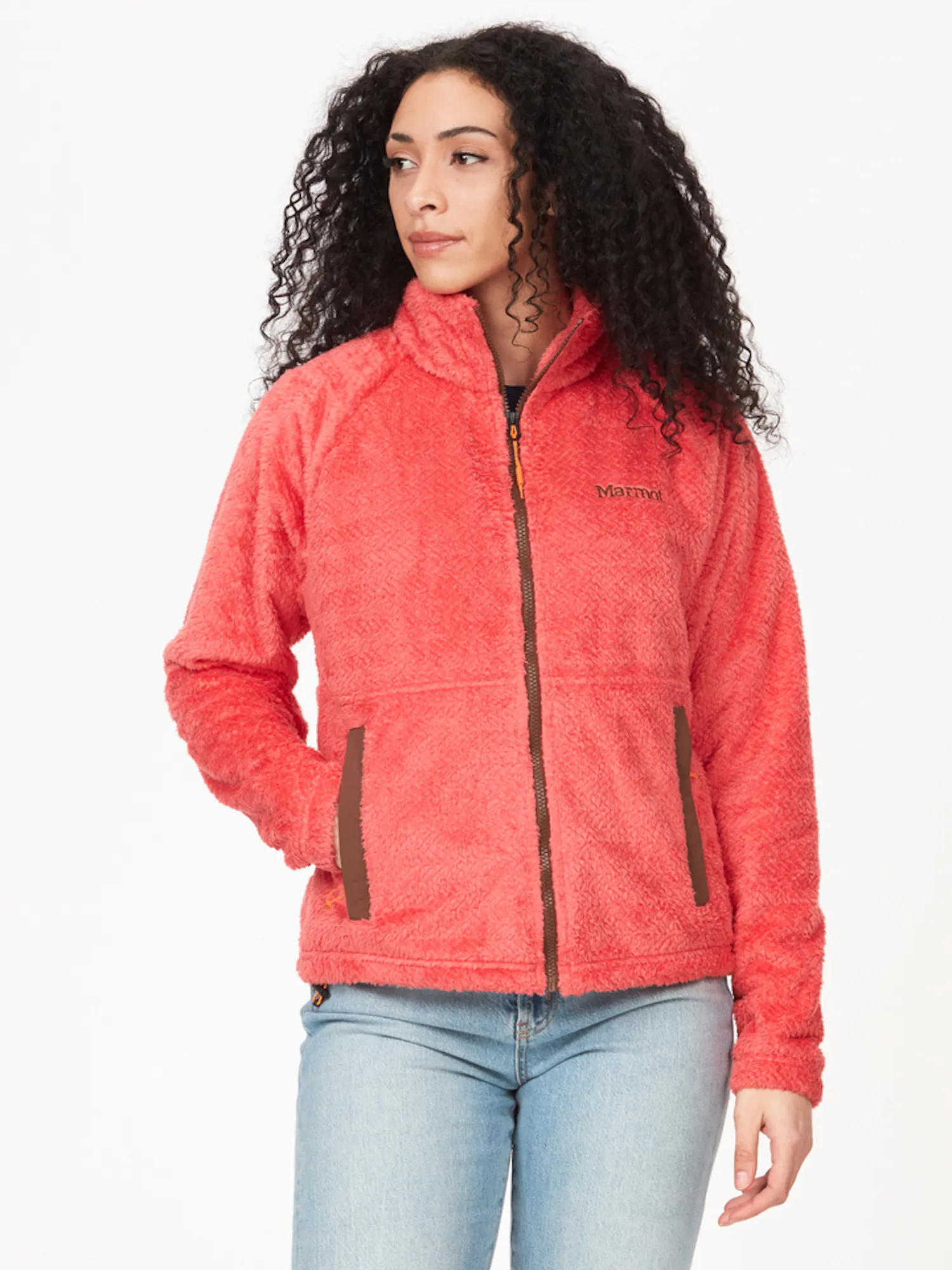 Marmot Women's Homestead Plush Sherpa Fleece Full-Zip Jacket in Grapefruit