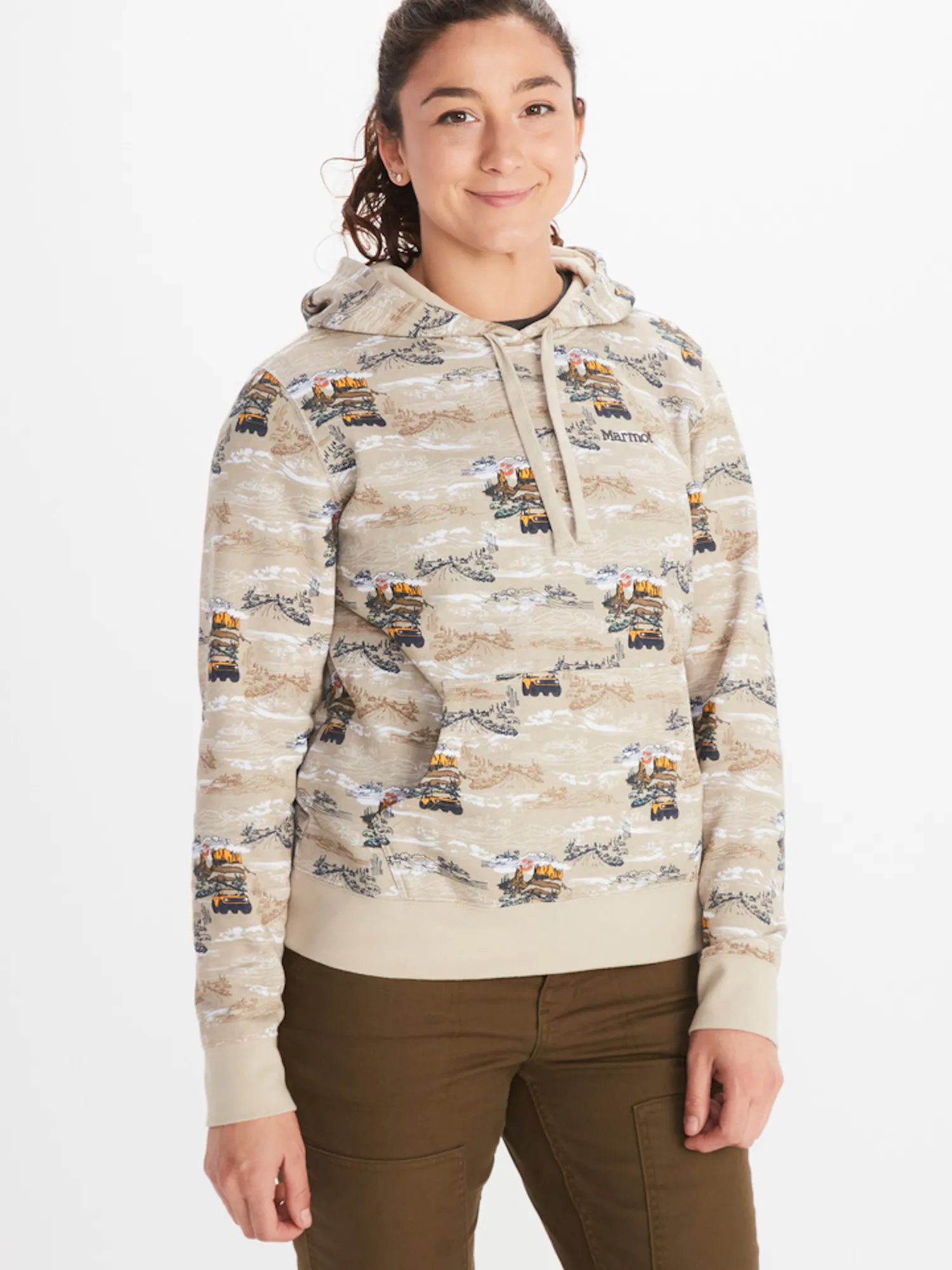 Marmot Women's X Bronco Hoody in Sandbar Bronco | Cotton