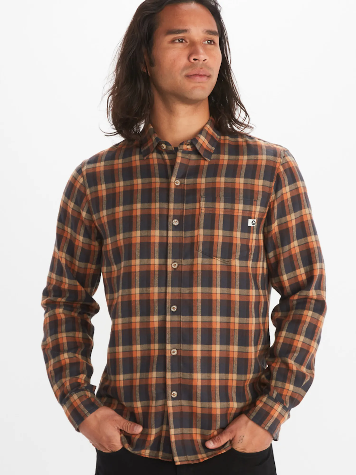 Marmot Men's Fairfax Midweight Flannel Shirt in Copper | Cotton