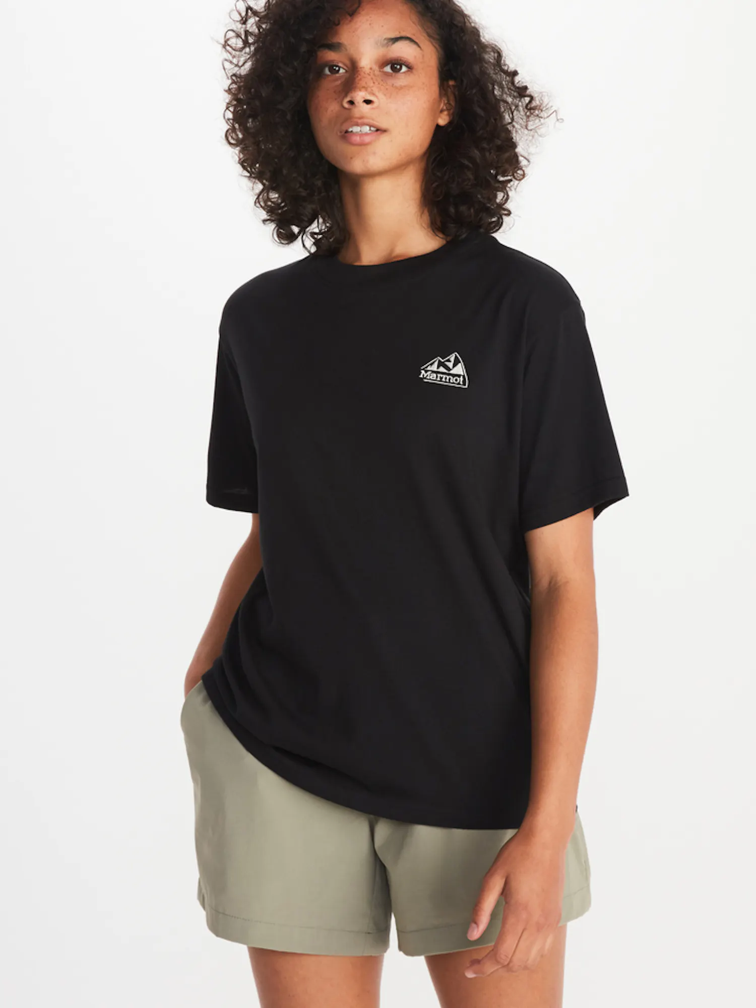Marmot Women's Peaks T-Shirt in Black | Cotton