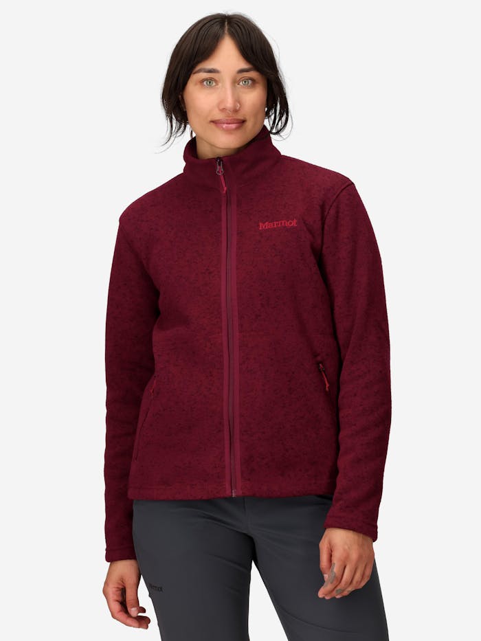 Women's Drop Line Sweater Fleece Full-Zip Jacket