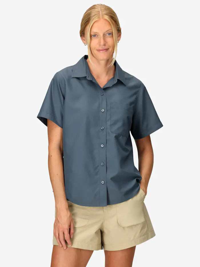 Women's AirExchange UPF 40 Short-Sleeve Collared Shirt