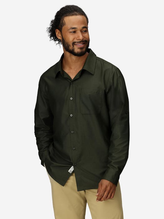 Men's AirExchange Long-Sleeve Collared Shirt