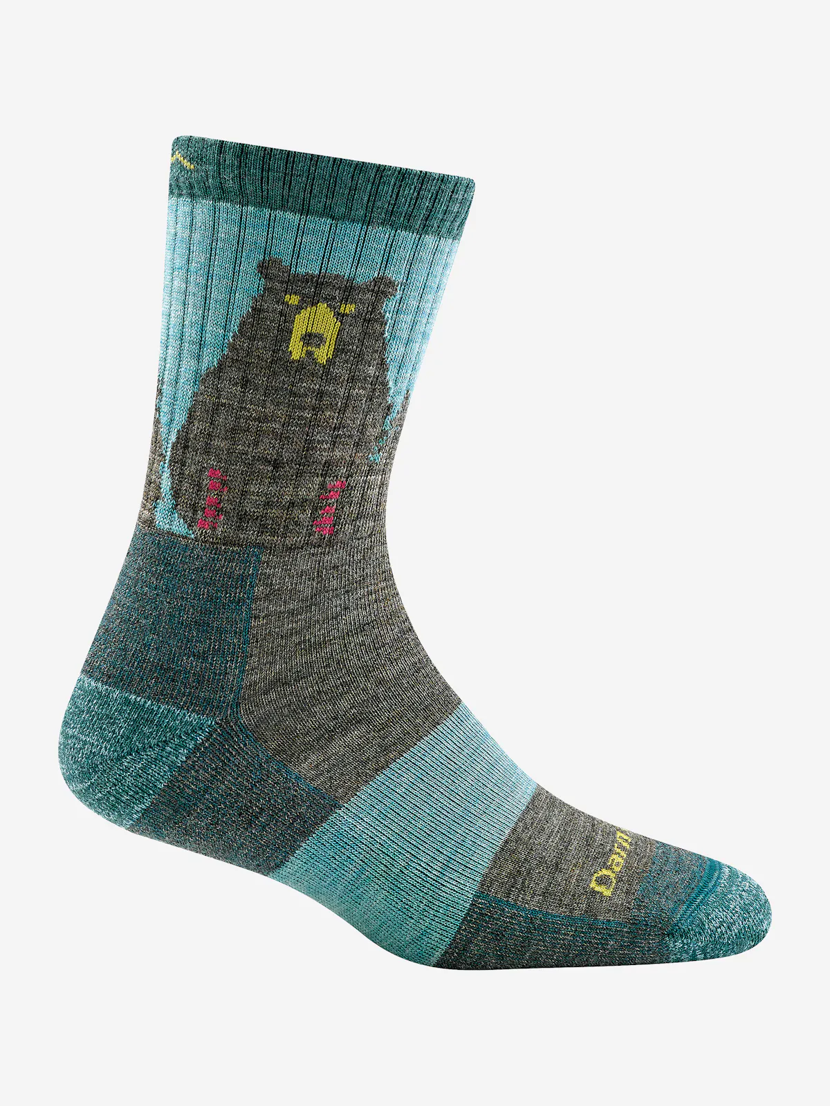 W Bear Town Micro Crew Lightweight with Cushion-Darn Tough Aqua