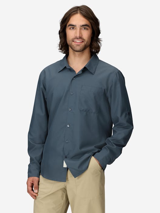 Men's AirExchange UPF 40 Long-Sleeve Collared Shirt