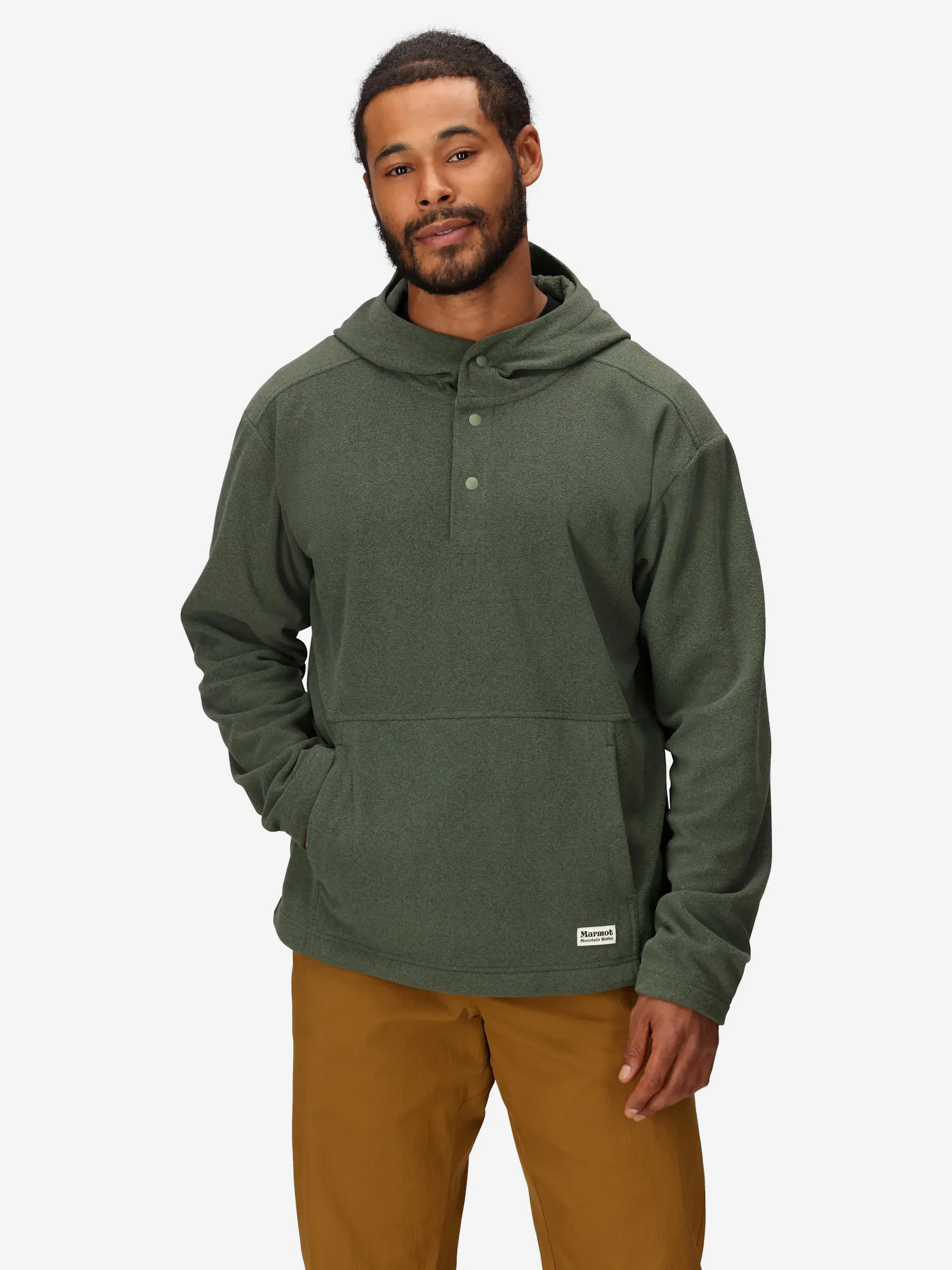 Marmot Men’s Felton Ultra Soft Fleece Pullover Hoody (Fall 2025) in Olive Grove Heather