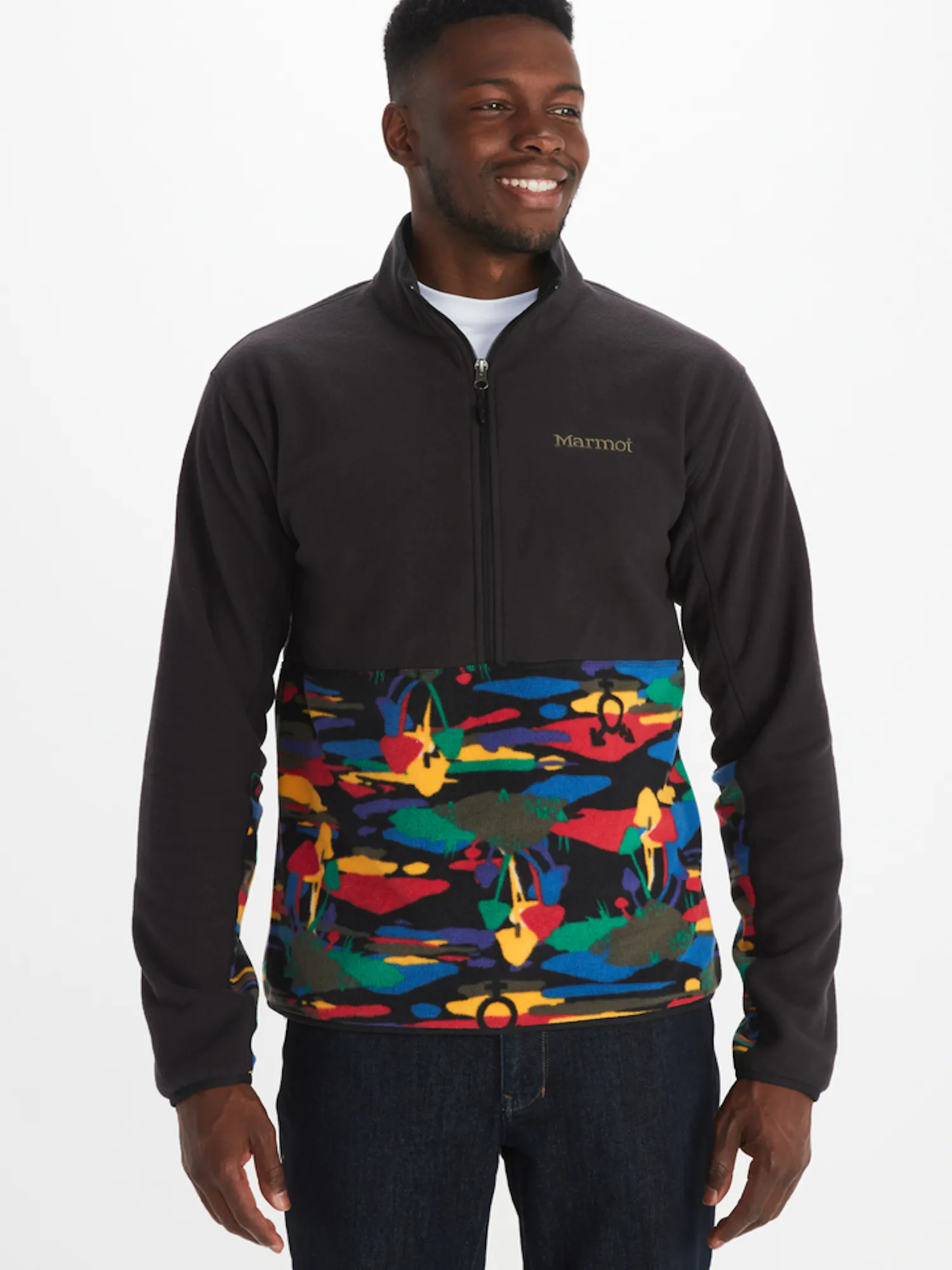 Marmot Rocklin Pride 1/2-Zip Fleece Pullover in Colorful Camping