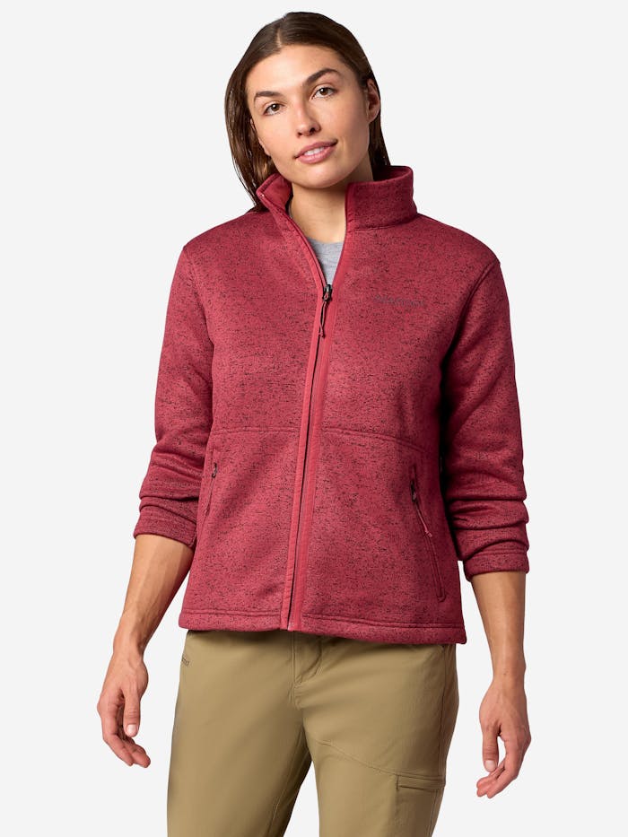 Women's Drop Line Sweater Fleece Full-Zip Jacket