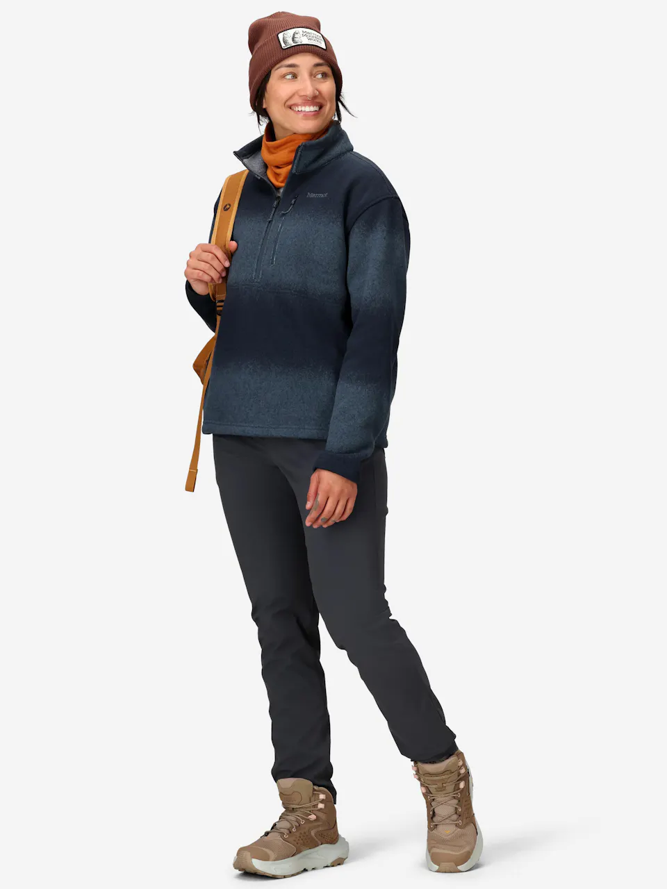 Wm's Heavyweight Drop Line Printed 1/2 Zip