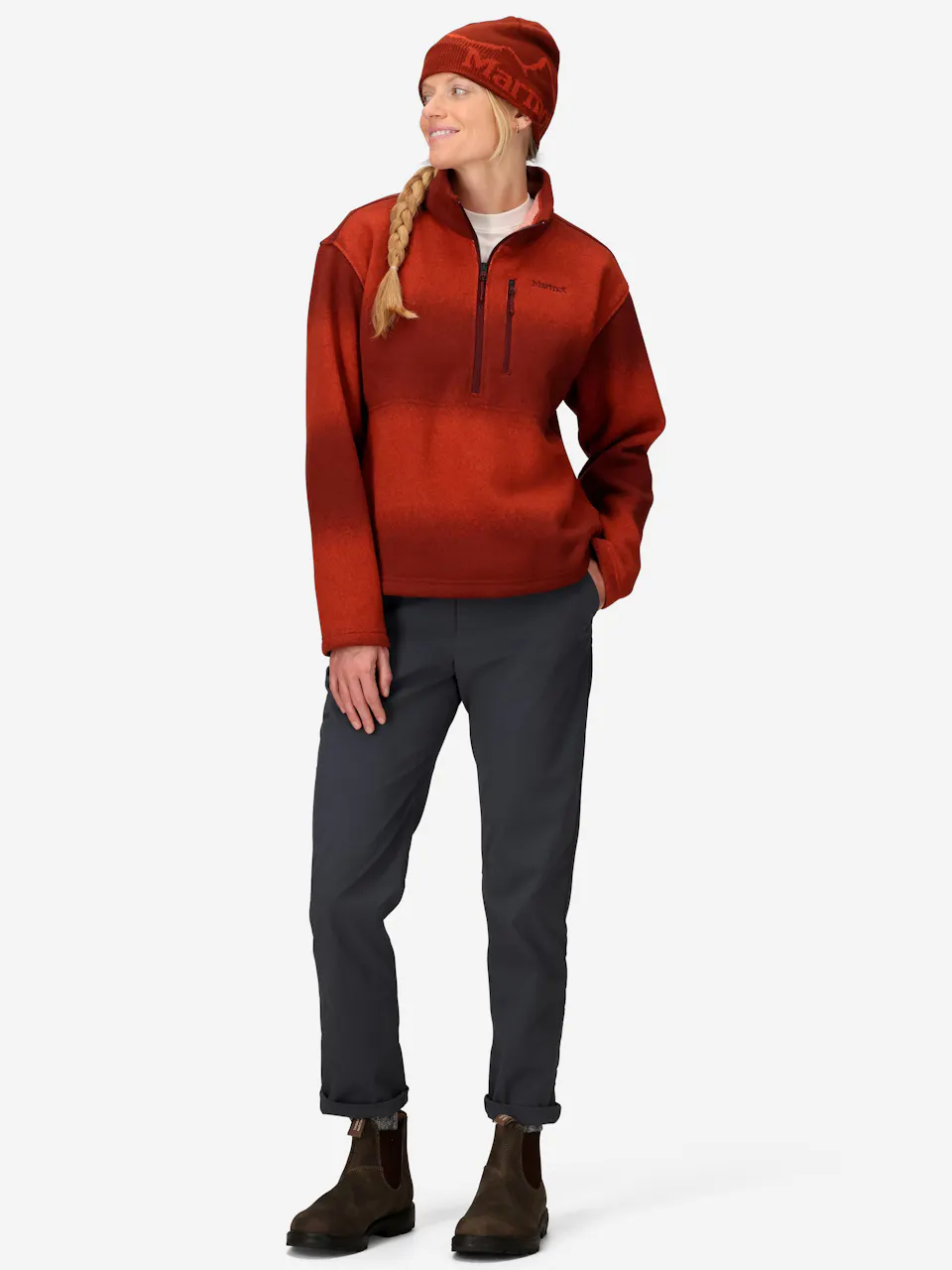 Wm's Heavyweight Drop Line Printed 1/2 Zip