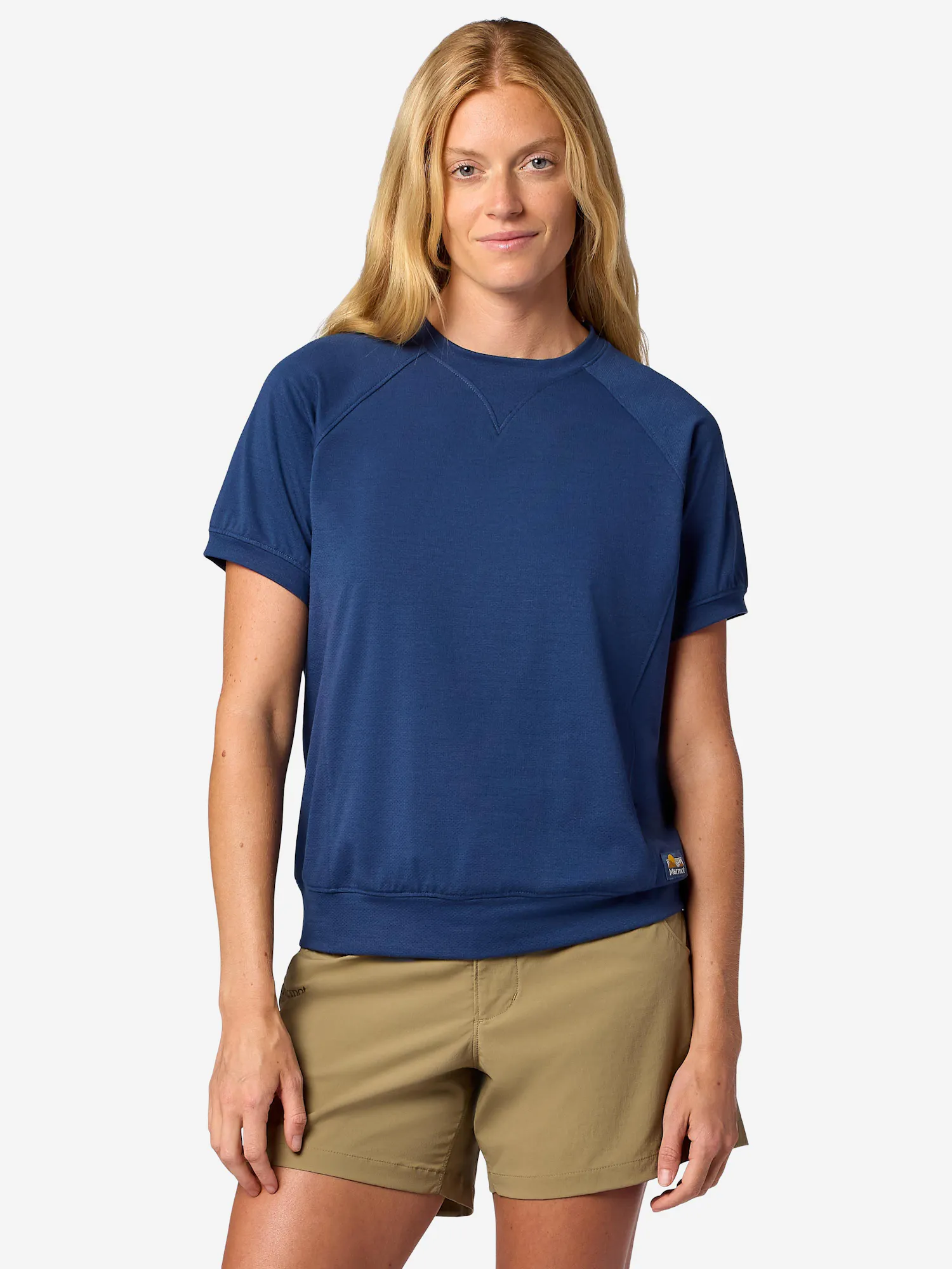Marmot Women's Sereno Short-Sleeve Shirt in Nightfall Navy Heather