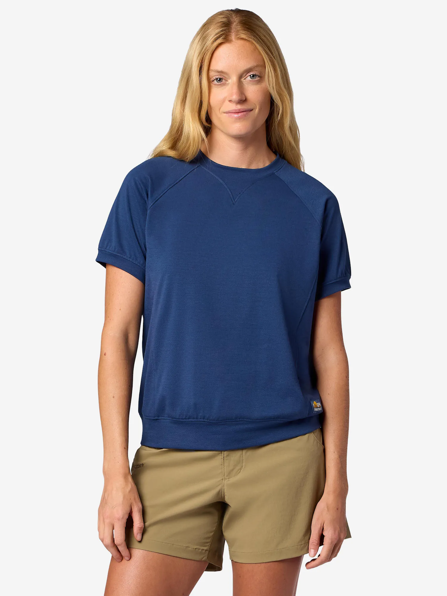 Marmot Women's Sereno Short-Sleeve Shirt in Nightfall Navy Heather