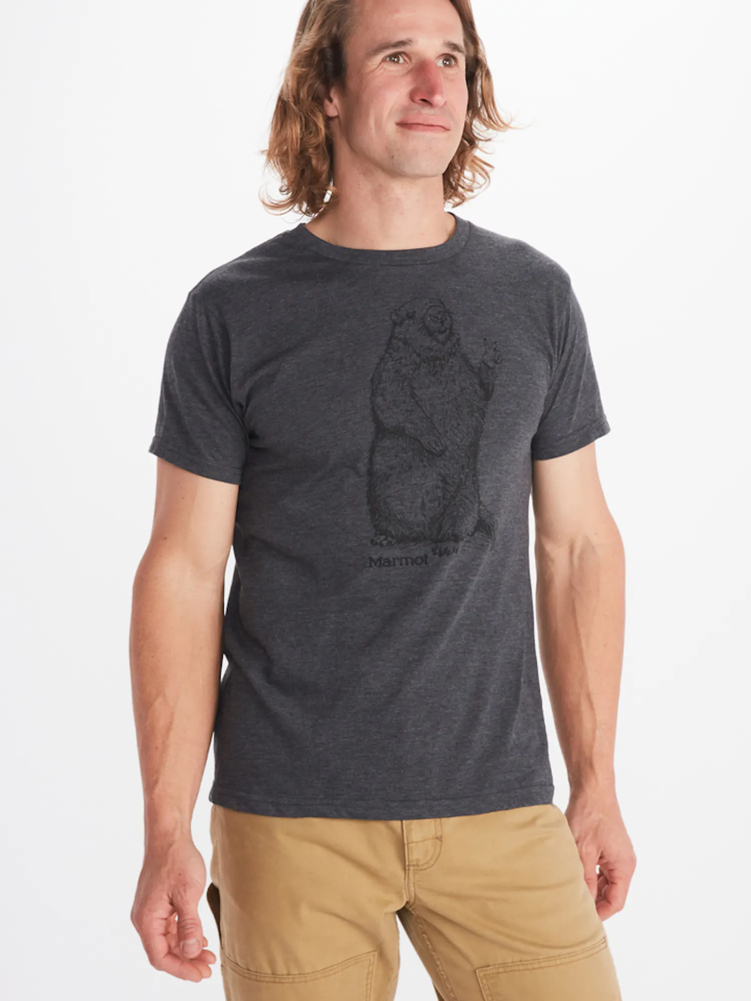 Marmot Men's Short-Sleeve Peace T-Shirt in Charcoal Heather | Cotton