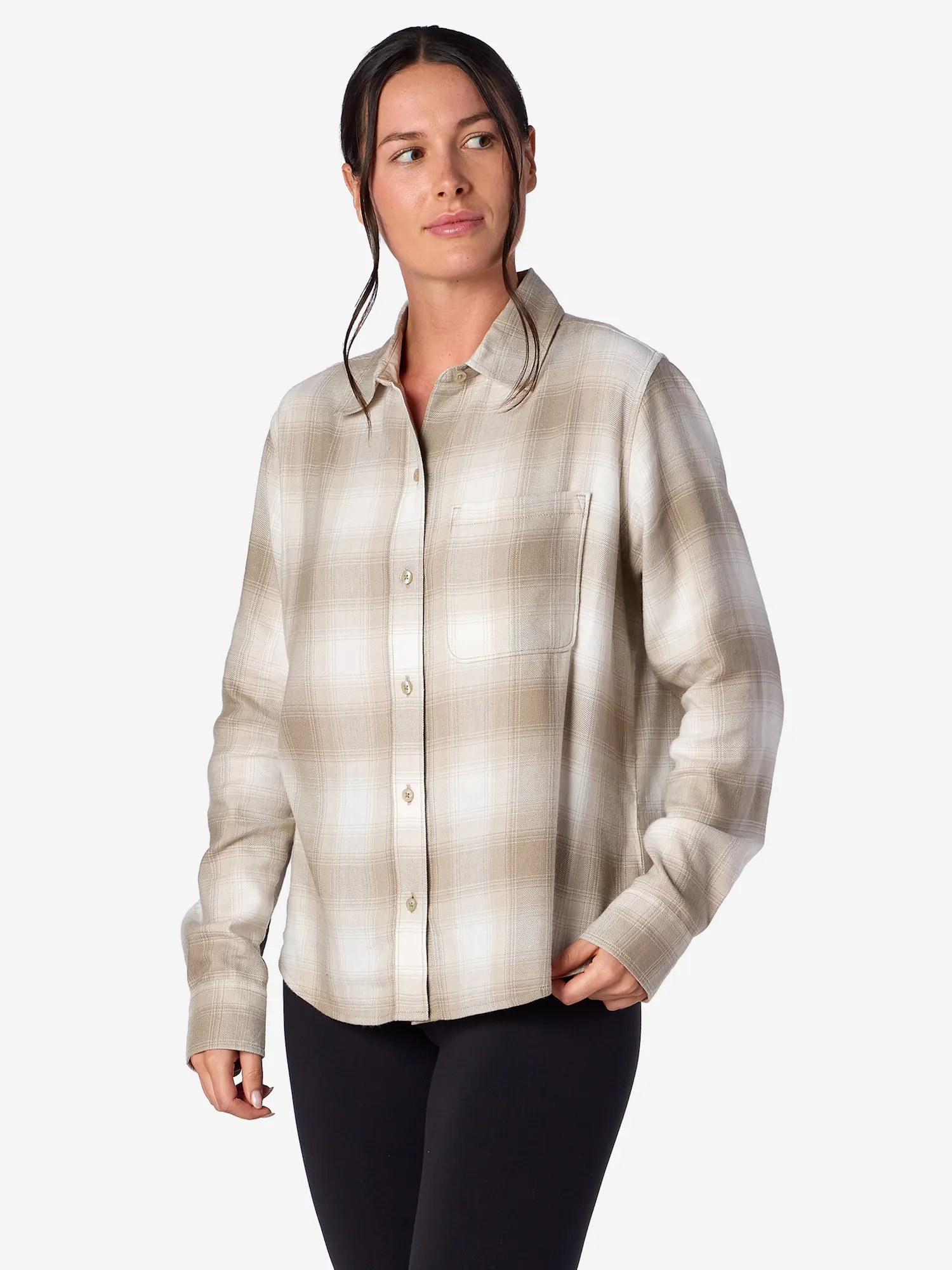 Marmot Women's Rush Creek Lightweight Flannel Long-Sleeve Shirt (Fall 2025) in Birch Bark | Cotton