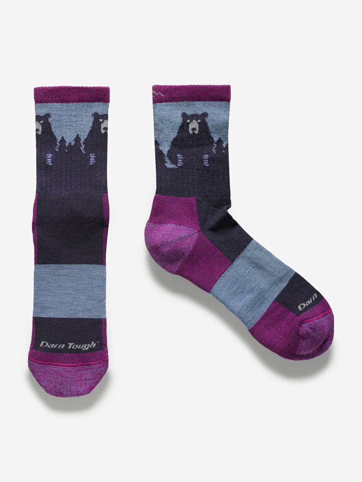 W Bear Town Micro Crew Lightweight with Cushion-Darn Tough Purple