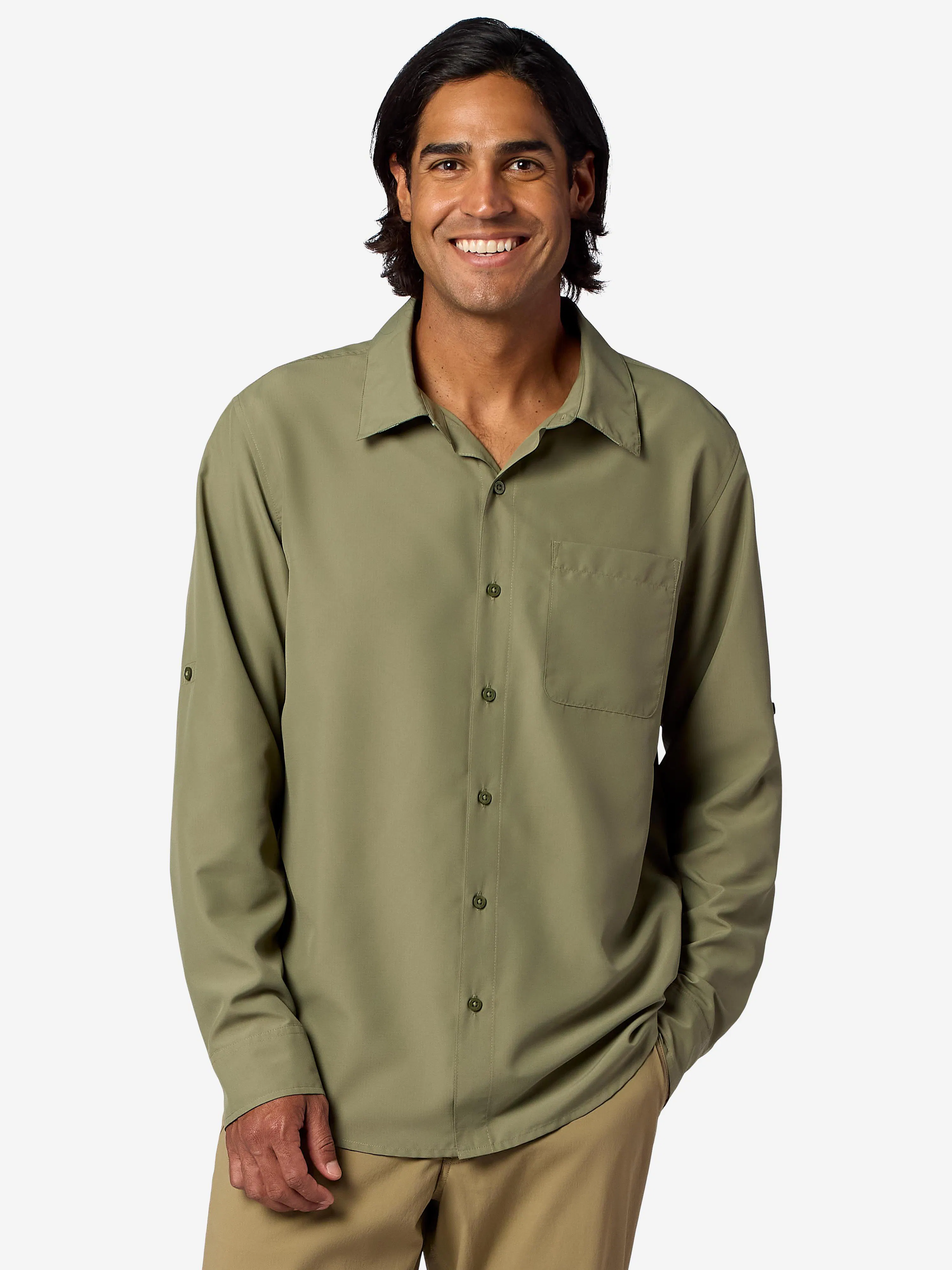Men's AirExchange UPF 40 Long-Sleeve Collared Shirt