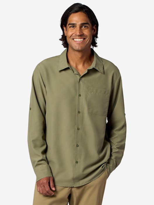 Men's AirExchange UPF 40 Long-Sleeve Collared Shirt