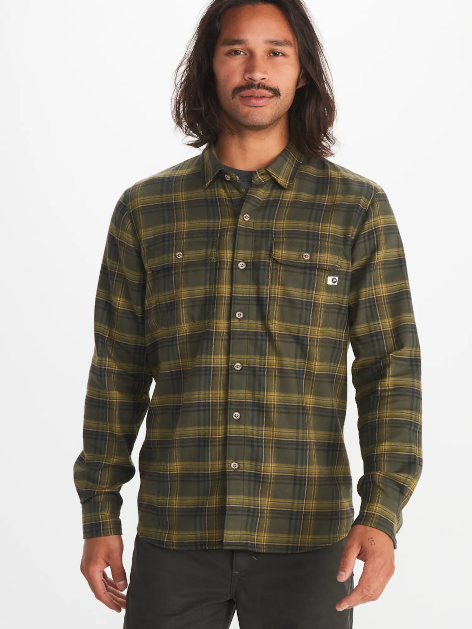 Marmot Men's Bayview Midweight Flannel Shirt in Nori | Cotton