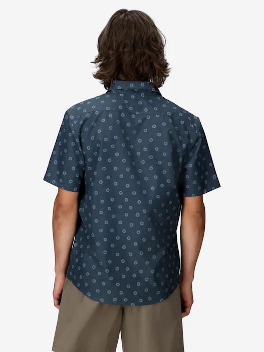 Men's AirExchange UPF 40 Novelty Short-Sleeve Collared Shirt